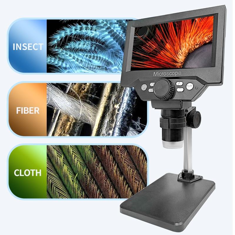Microscop digital LCD de 5,5" 1000X 1080P Microscop pentru monede Lupă cu microscop de lipit cu suport pentru reparații electronice