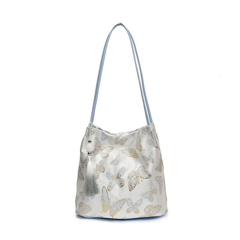 Solid Color Silk Hasp Chinese Style Shoulder Bags 2026 High Quality Sweet Bags for Women Personality Simple Women's Handbags