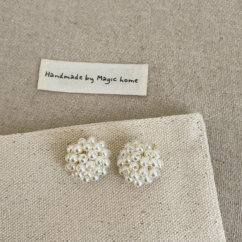 

Серьги-гвоздики Niche Design Sense с бусинами и шариками, женские, французские, ретро, нежные, модные, темпераментные, элегантные, универсальные серьги