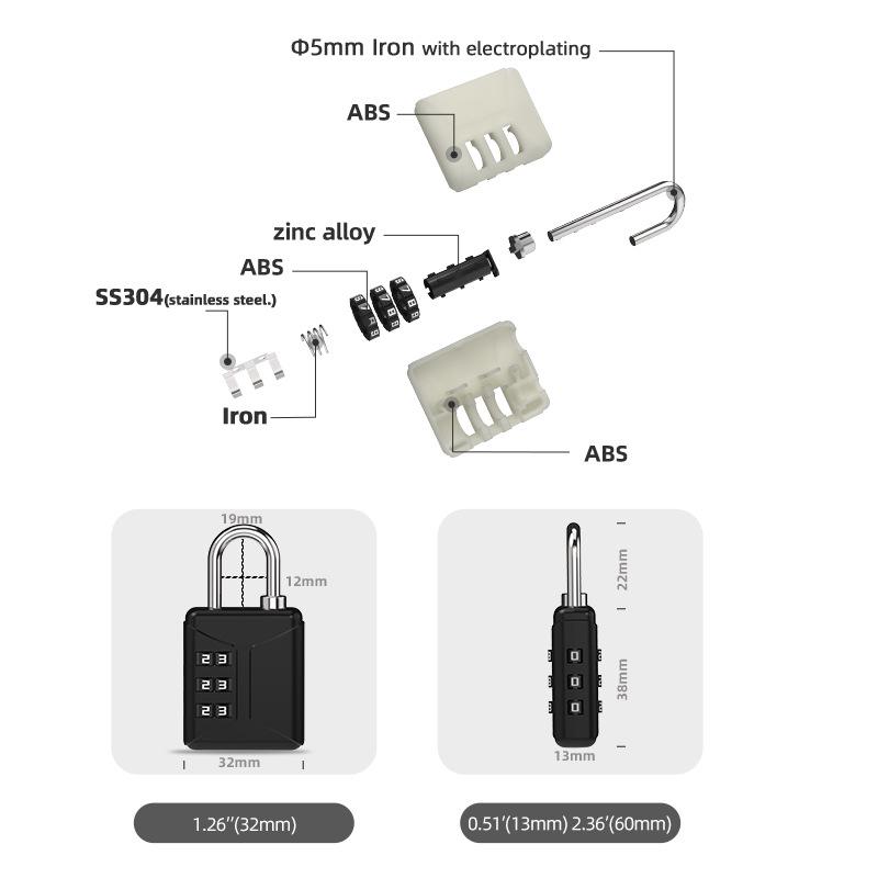 Macaron Multi-color Combination Padlock ABS Plastic Stationery Box Gift