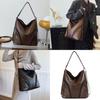 Spacious Pu Tote Bag For Women Fashionable Retro Style Large Capacity Crossbody Shoulder Bag
