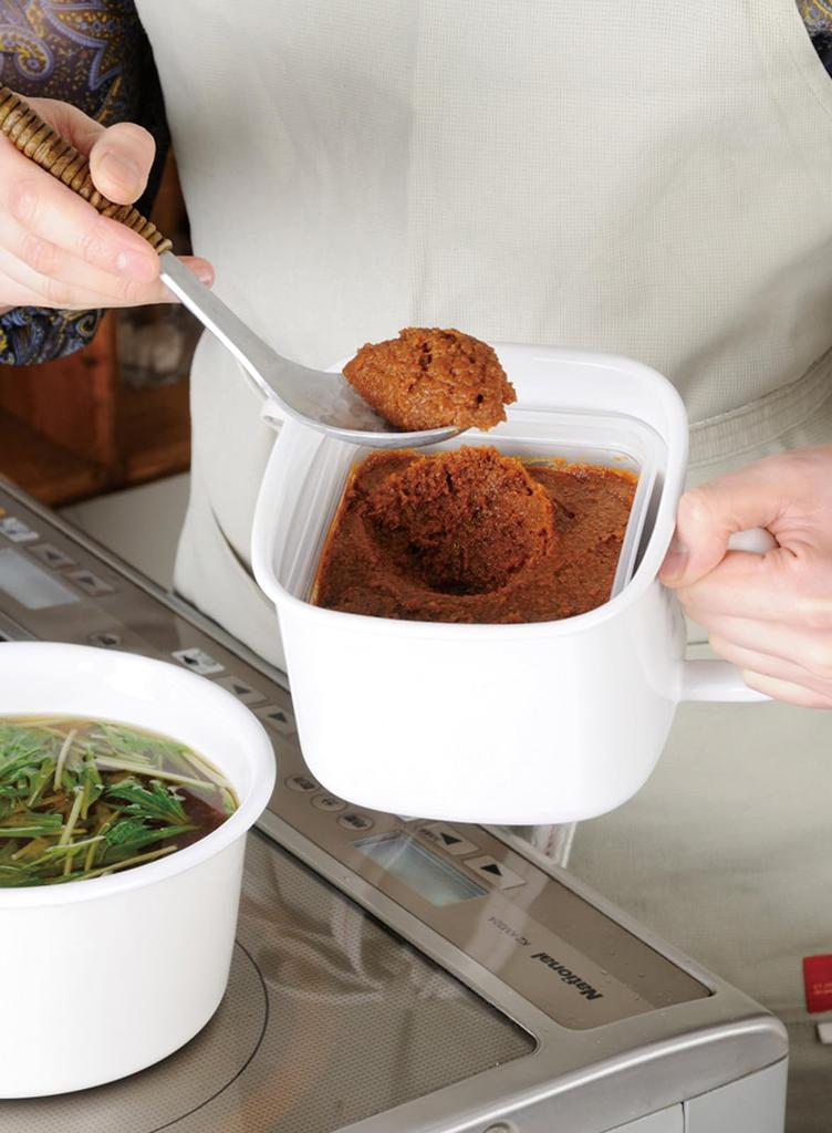 [Amazon.co.jp Exclusive] Fuji Enamel Square Miso Pot, Cool Gray AMZ-KP.CG