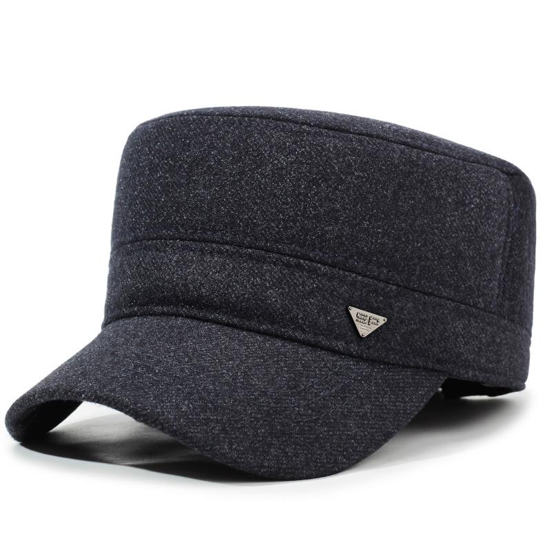 Hat Men's Winter Baseball Cap Middle-Aged and Elderly People's Cap Outdoor Sun Hat Flat Top Cap