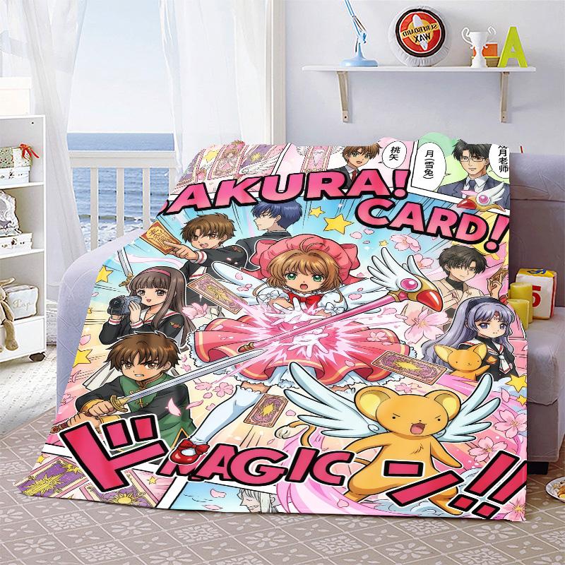 Cardcaptor Sakura Soft Warm Flannel Blanket Throw Cozy Lightweight Blanket for Sofa Bed Home Decor -QJY