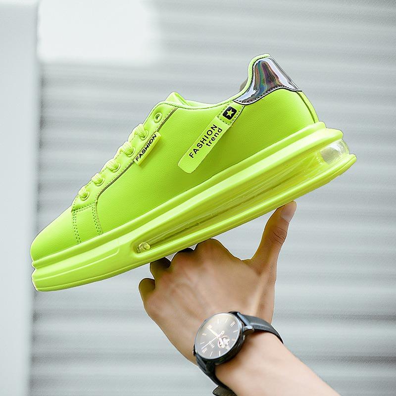 Tênis plataforma masculino, calçados casuais, novos, macios e confortáveis, em couro sintético, calçados casuais da marca, tênis novos