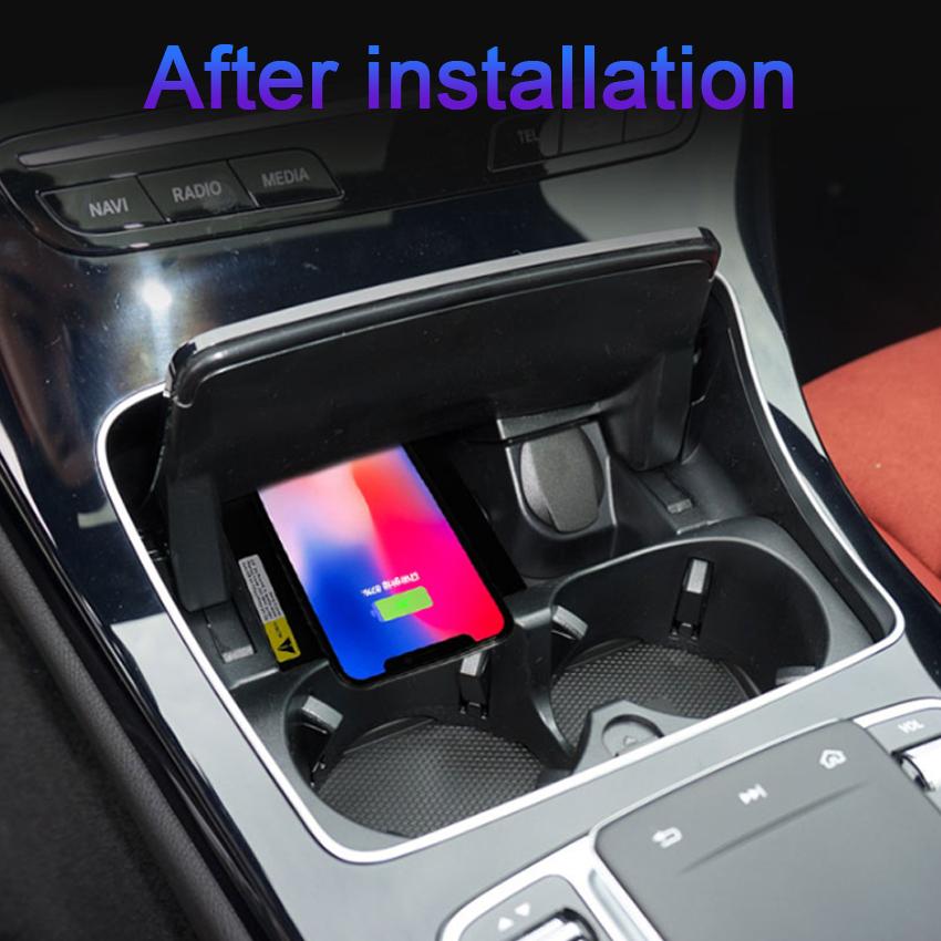 15W Car QI Wireless Charging Phone Charger Fast Charger Charging Pad Plate For Mercedes-Benz C Class GLC 2015 To 2018 2019 2020