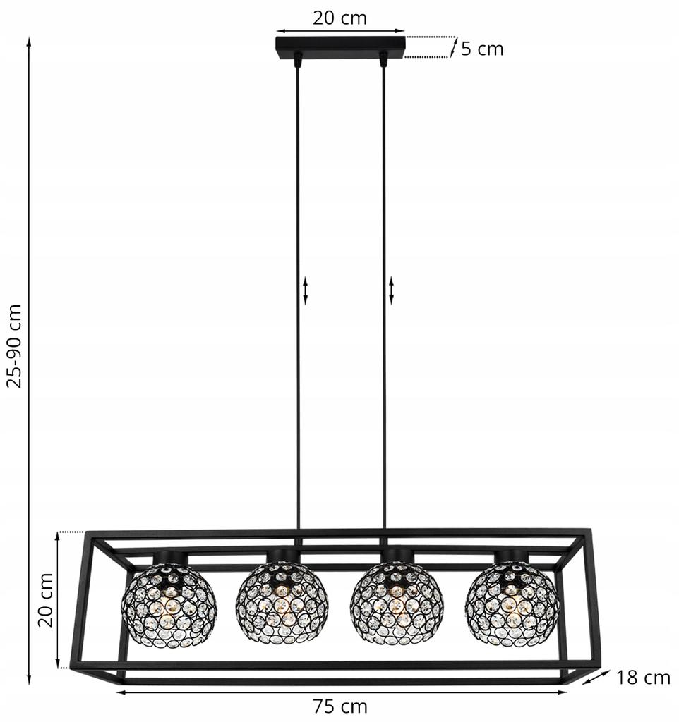 HÄNGELAMPE ELEGANTER KÄFIG KRISTALLKUGEL
