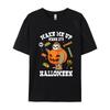 Kleidung Wake Me Up When Its Halloween Faultier Halloween T-Shirt Kunst T-Shirt Baumwolle Oversized Geschenk für Männer