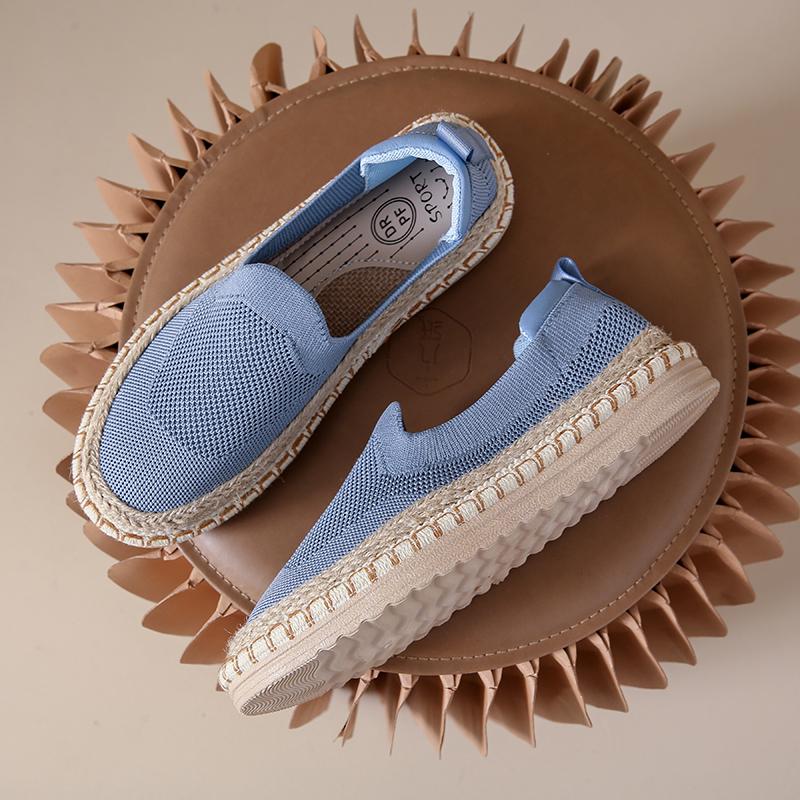 CRLAYDK Classic Loafers for Women Slip On Espadrilles Knit Dressy Casual Lightweight Shoes Ladies Walking Travel Soft Flats