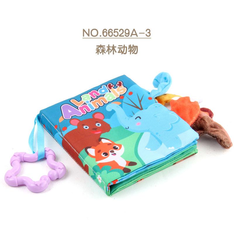 Infant Early Education Cognitive Cloth Book Toy Sound Paper Can Not Be Torn Three-Dimensional English Palm Book With Hanging Ring Tail Cloth Book