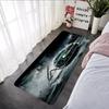 Sports Car Design Carpet Mat Rug - Green/Blue Racing Vehicle Pattern Home Decoration for Living Room Bedroom Non-Slip Floor Mat