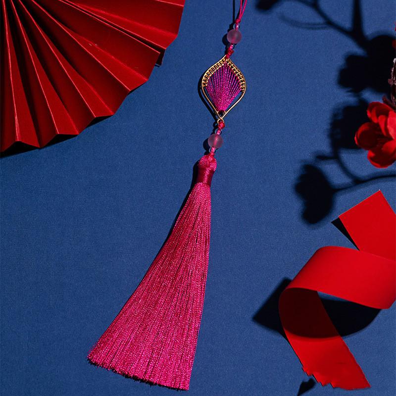 Chińskie klasyczne frędzle delikatny styl etniczny kwiat metalowa rama wisiorki DIY ozdoby rękodzielnicze breloczek dekoracja