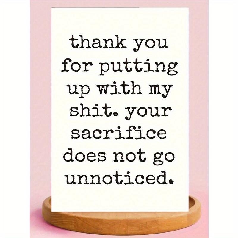 1 PC, Humorous Anniversary Card, Fun Birthday Card For Husband, Wife, Boyfriend, Girlfriend, Valentine's Day Card, Cool Card With Envelope