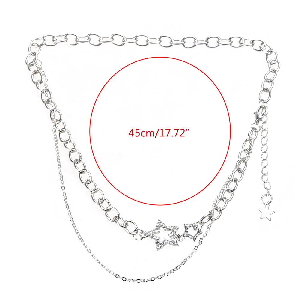 Silver Color Crystal Metal Collar Chain Necklaces Women Personality Jewelry