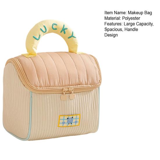 Bag Large Capacity Handheld Wash Bag Zipper Closure Multi-functional Beauty