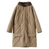 Vintage Dicke Kapuzenwattierte Jacke Frauen Neue Frühling Herbst Parkas Casual Mittellangen Warmen Baumwollmantel Weiblichen Lose Mantel