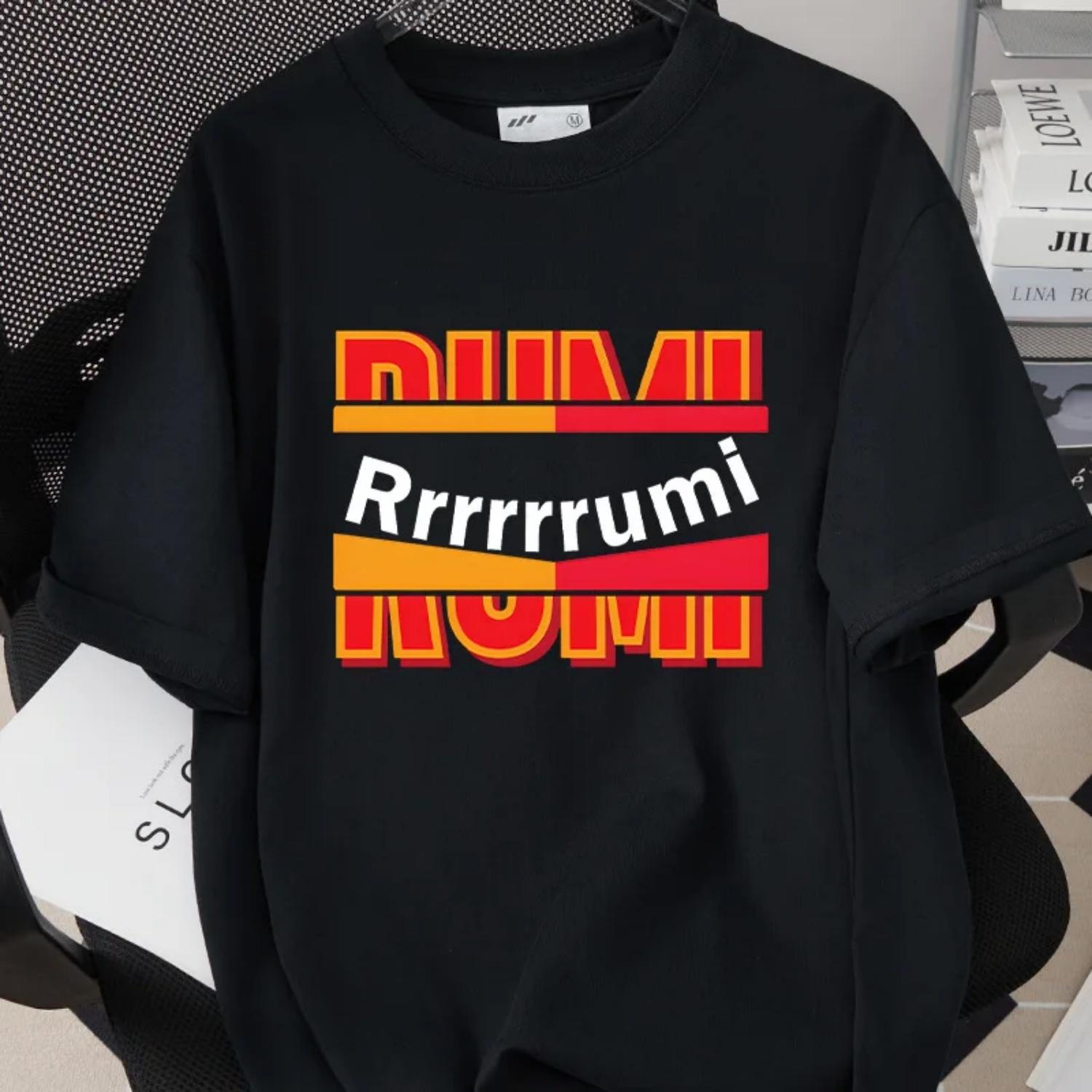 

KPop Demon Hunters Summer Women s Men T-Shirt Anime HUNTR_X Short-sleeved Shirt Rumi Mira Zoey Tee Parent-child Outfit Tops S чёрный