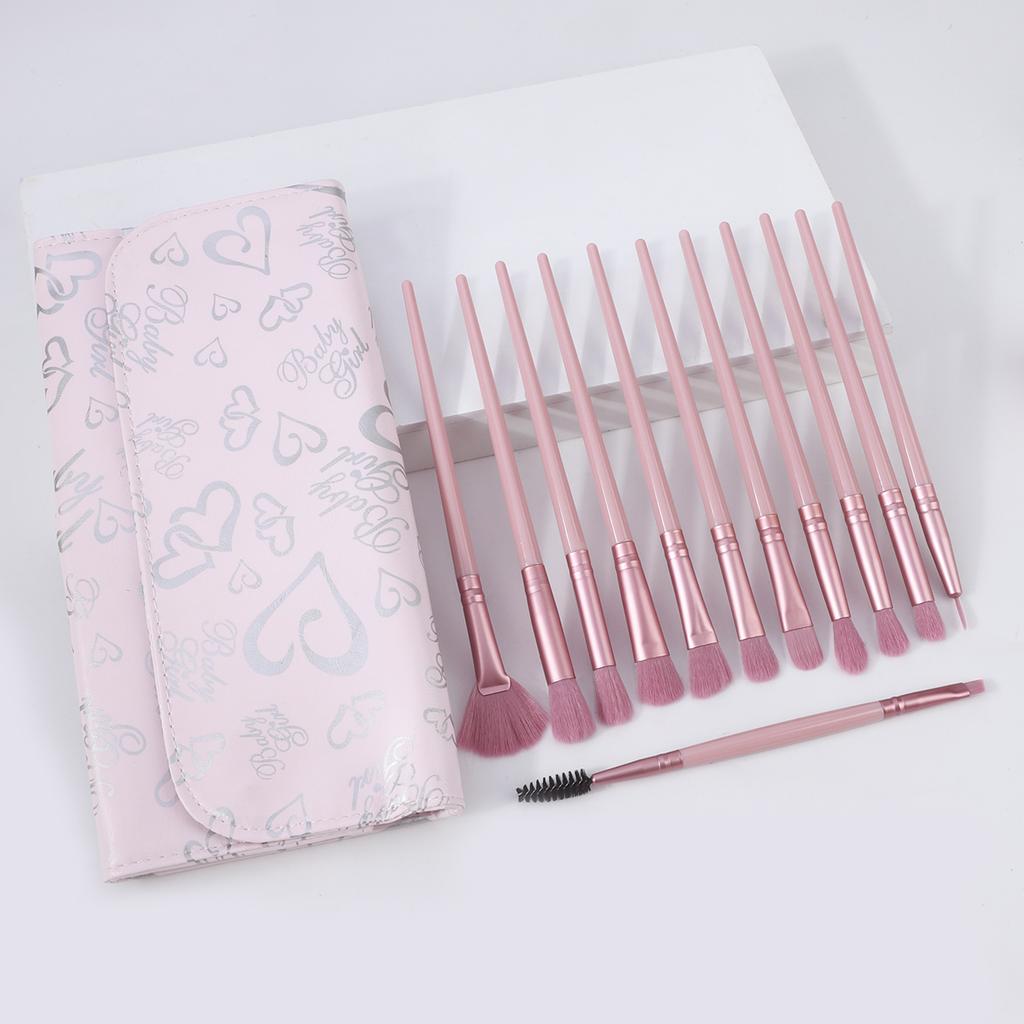 12Makeup Brush Set Eyes Eye Shadow Brush Eyeliner Brush Eyebrow Brush Blending Brush Fan Brush Makeup Tools