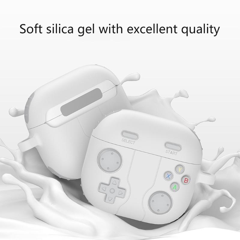 Customs Fit Protective Silicone Case For  Earbud Case With Gaming Consoles Design And Carabiner Clip