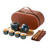 Outdoor Travel Teaware Set with High-end Storage Bag, Creative Kung Fu Ceramic Quick Brew Set