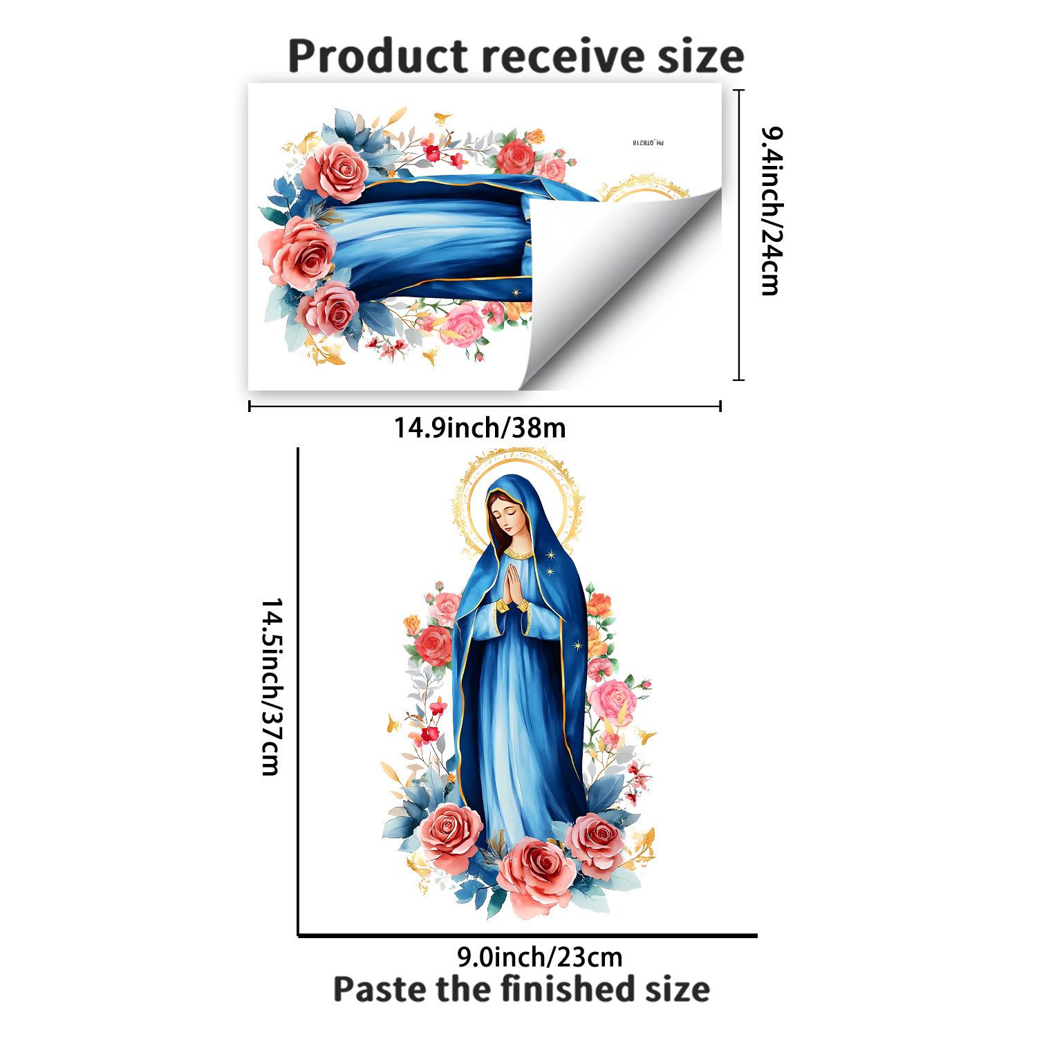 

Virgin Mary Icon Wall Sticker Self Adhesive Removable PVC Decal for Living Room Hallway Bedroom Home Decor