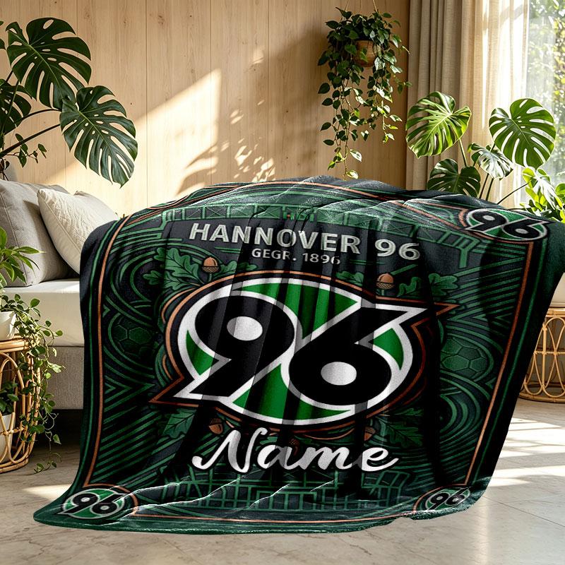 Custom Name Personalized Hannover 96 Football Print Blanket, Home Decor, Bedroom, Sofa, Camping, Couch, Gifts for Birthday Christmas
