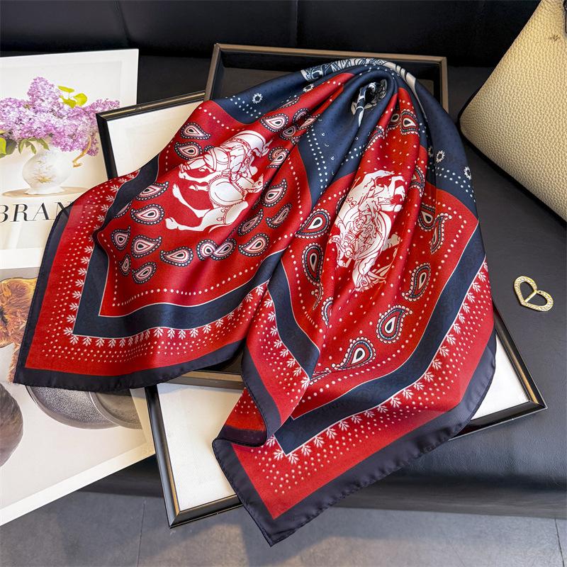 

Luxury Scarf Female Hijab Square Turban Headscarf Shawl Wraps Neckerchief Bandana Headband Windproof Handkerchief Print Fashion 70x70cm
