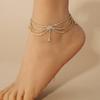 Tassels Style Inlaid Cubic Zirconia Chain Anklet for Women Fashion copper Color Ankle Beach Feet Chain Bracelet Foot Jewelry