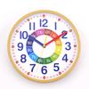 Nbdeal Lernuhr, Wanduhr, Funkgesteuert, Lautlos, 25cm Durchmesser, Natur, Geeignet für Wand- oder Tischaufstellung, DB-017