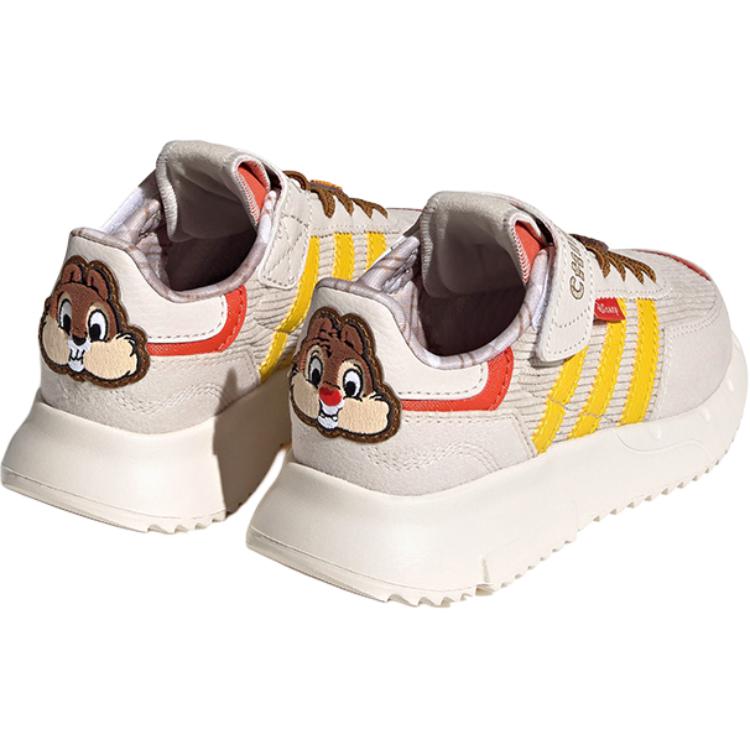 Disney X Adidas Originals Retropy F2 Slip Resistant Cushioning Low Top Kids' Running Shoes Beige Yellow Kids' Sneakers IH3501
