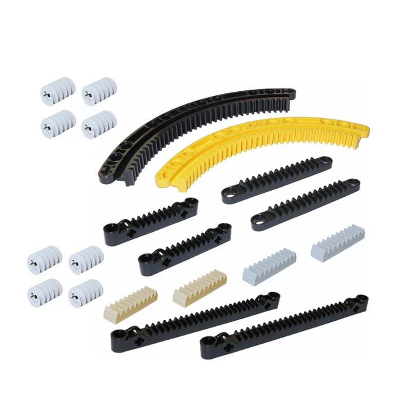 MOC Technical Gear Axle Bricks Parts Worm Rack Conector Train Car Crane Model Technical CROSS Axle Building Blocks Bricks Toys