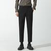 Men’s Casual Woolen Nine-Point Trousers - Autumn Business Loose Fit, Solid Color, Trendy Design.