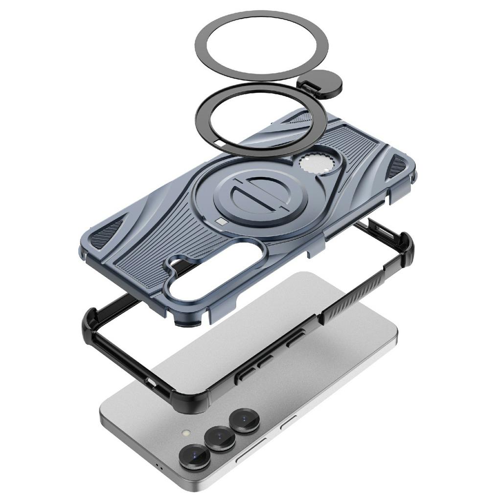 For Samsung Galaxy S26+ Magnetic Case Rotating Kickstand TPU PC Shockproof Phone Back Cover