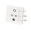 Multimedia Outlet Panel For Various Connectors TV9.5 RJ45 CAT6/CAT5E F-Type Faceplate for Ethernet/TV Coaxial Cable