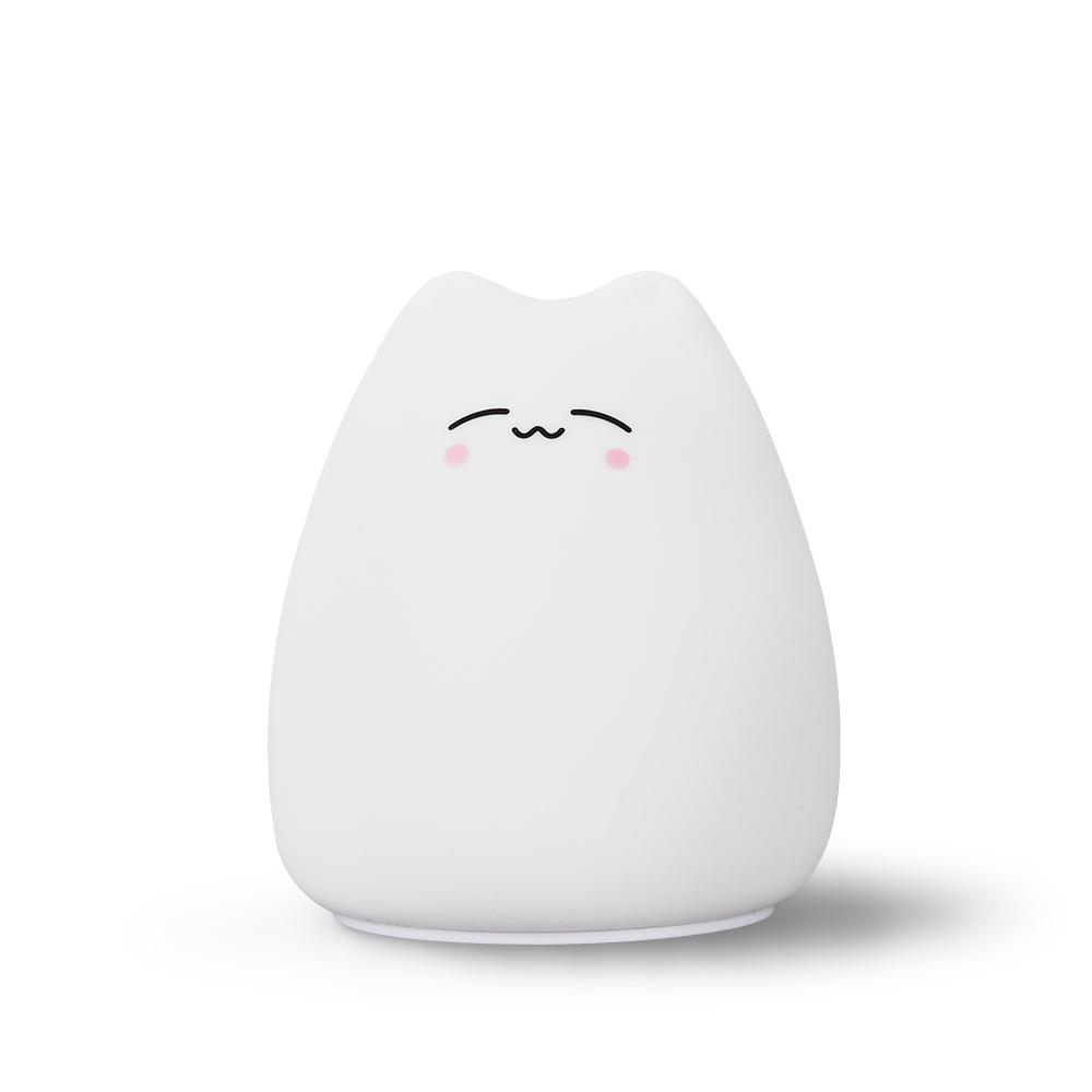 Cute Kitten Silicone Night Light - Eye Protection & Patting Feature for Cozy Atmosphere, Ideal for Dorms and Tables.