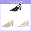 Elegant Pointed Toe High Heels With Clear Back And Mid Heel For Summer Wear