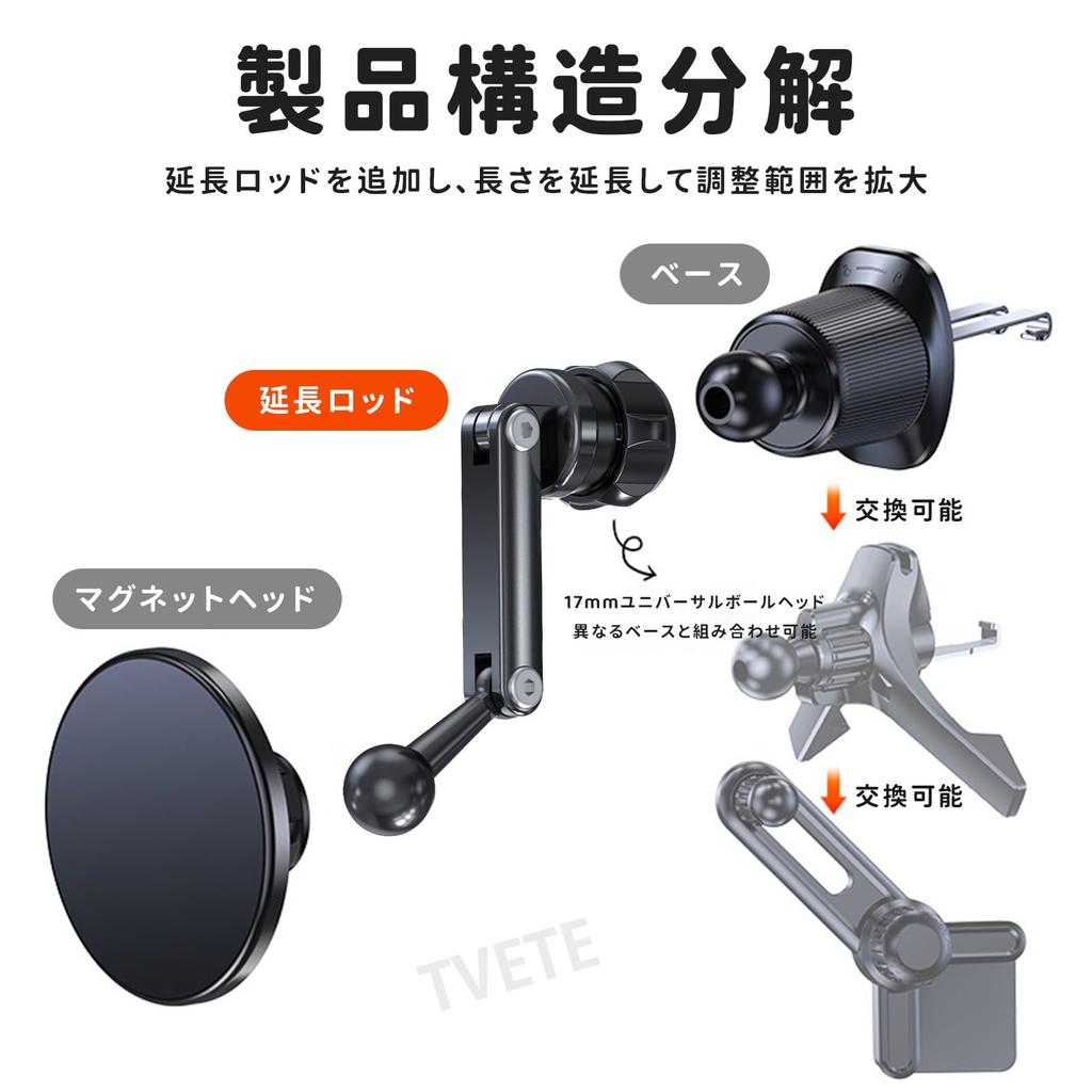 TVETE 17mm Ball Joint Smartphone Ball Joint Car Adjustable Smartphone