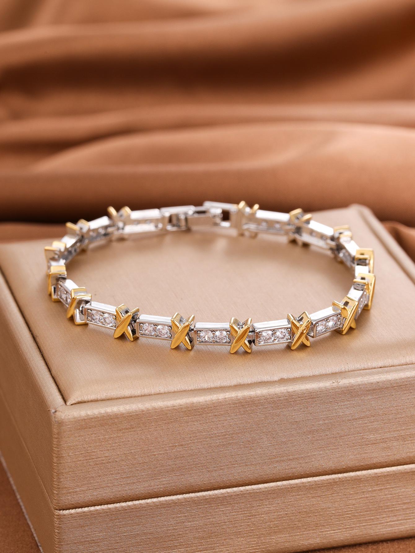 

Браслет из циркония в корейском стиле - Элегантный, универсальный дизайн для женщин, идеально подходит для любого случая