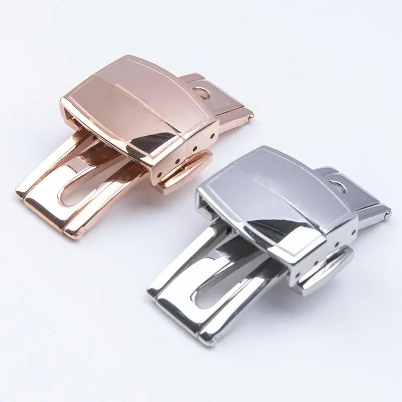 316L Stainless Steel Folding Buckle For Patek Strap For Philippe Butterfly Clasp PP Quality Deployment Button 18mm