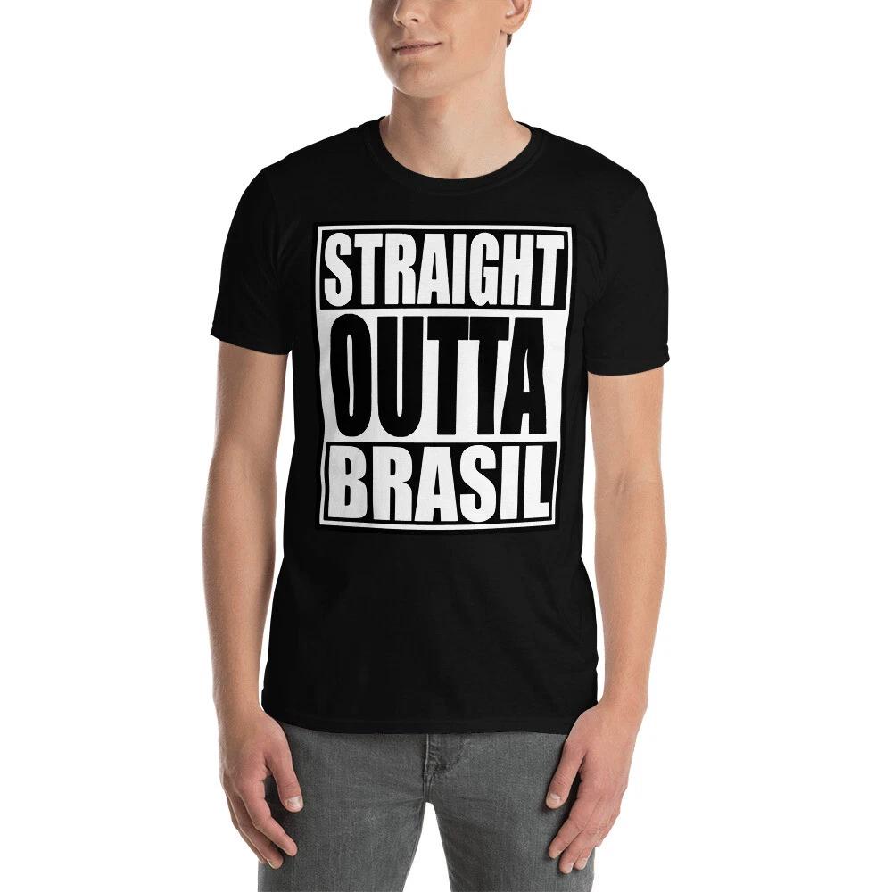 STRAIGHT OUTTA BRASIL TRENDY GRAPHIC FUN Short-Sleeve Unisex T-Shirt 3XL