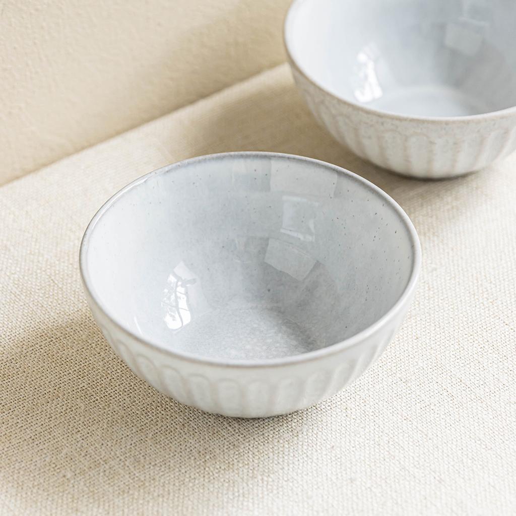 Minimalist Style Salad Bowl Embossed Ceramic Bowl Household Noodle Bowl Vegetable Bowl Tableware Round Bowl Big Rice Bowl Fruit Bowl