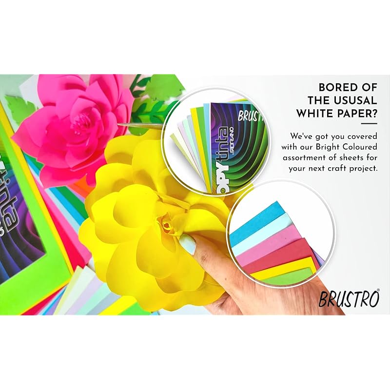 

BRUSTRO Copytinta Coloured Craft Paper A4 Size 80 GSM Light Yellow Shade (BANANA), 30 Sheets Pack. Double Side Coloured A4