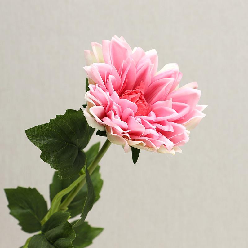

High-end feel moisturizing dahlia simulated flower home furnishing, living room decoration and false flower dining table ornaments ярко-розовый