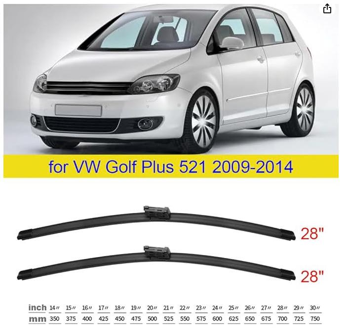 

For VW Golf Plus 521 2009-2014 Wiper 28 + 28 VW Golf Plus 521 2009-2014 28 inch + 28 inch