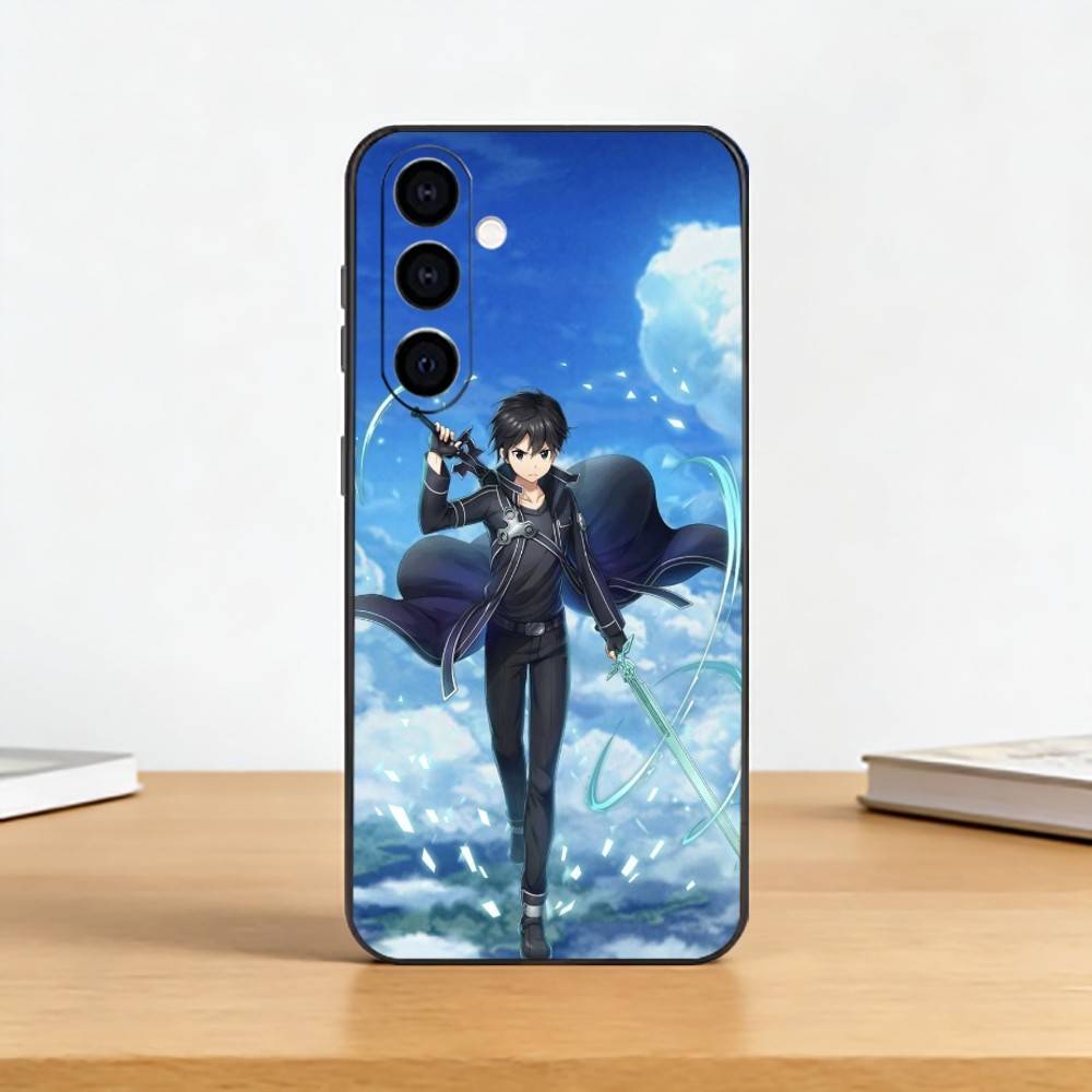 

Sword Art Online SAO K-Kirigaya Phone Case For Samsung Galaxy A73,A72,A71,A70,A53,A52,A51,Others Soft Black Cover Samsung a51 4g