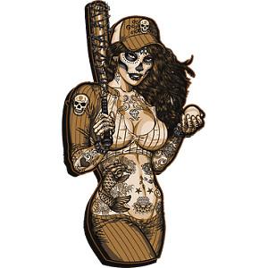 

T-Shirt S to 2xl 3xl - day of the DEAD BASEBALL sexy skull sports fun humor 5XL різнокольоровий