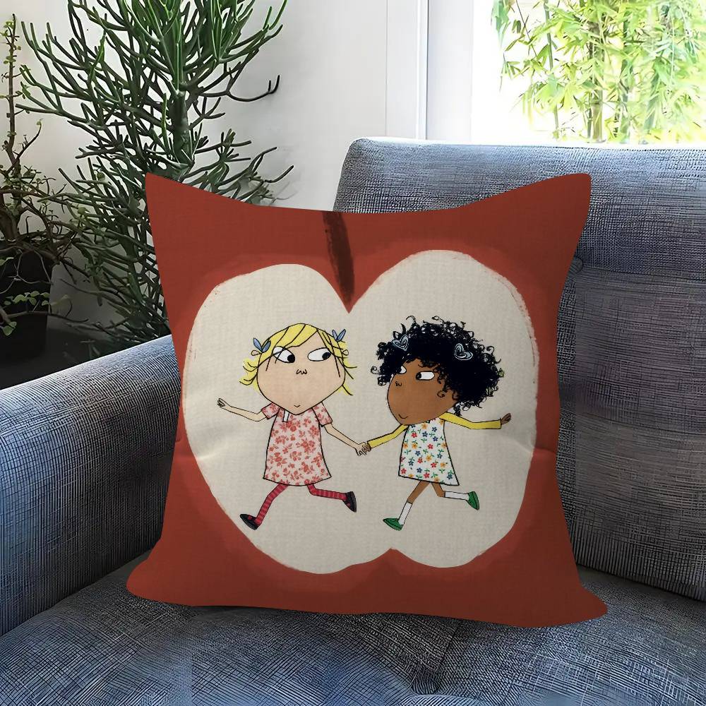 Cushion Cover Car Throw Pillow Case For Sofa Car Christmas Gift Anime C-Charlies L-Lola