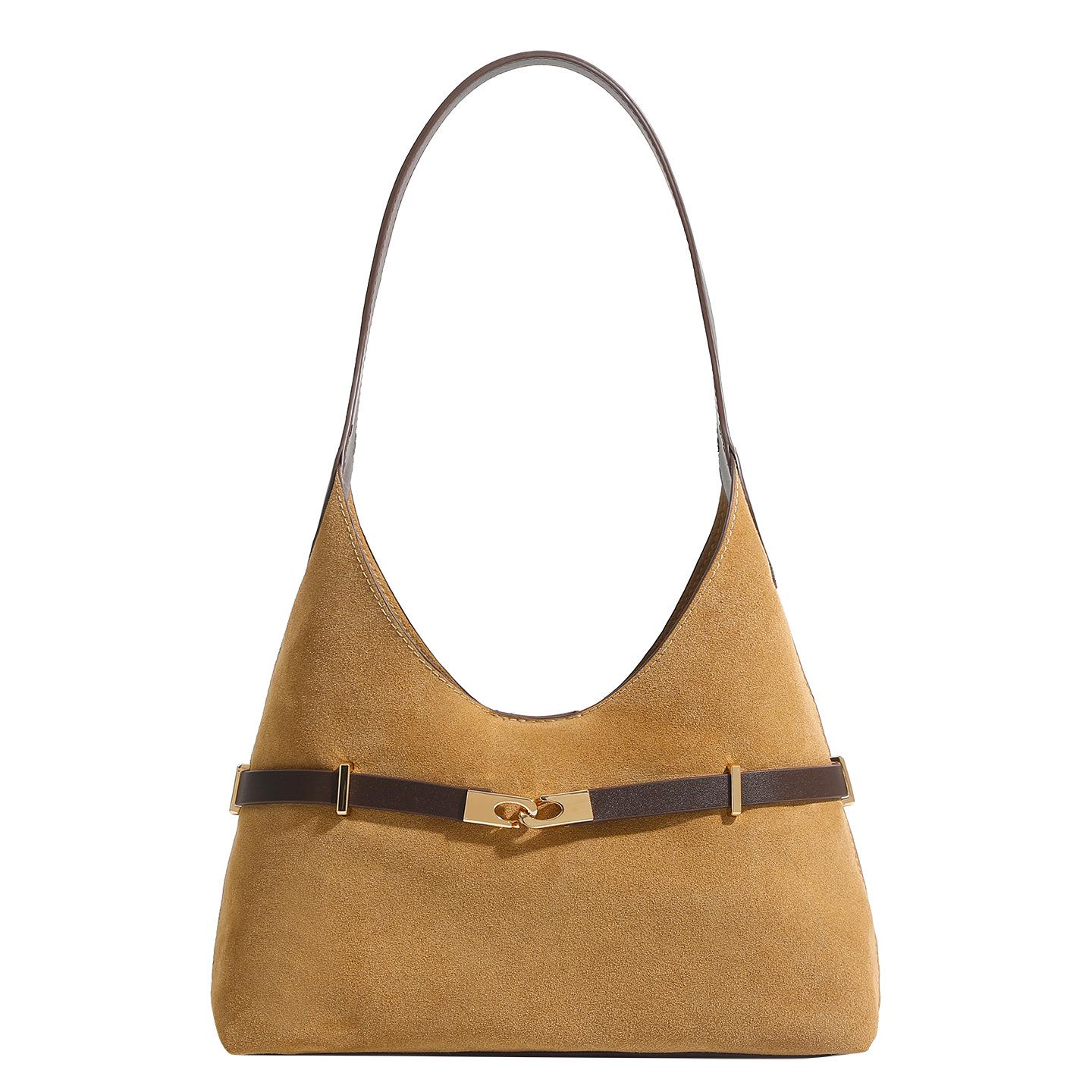 

Vintage Suede Hobo Shoulder Bag - Large Capacity, Simple Design for Women 29x7.5x22cm пісочний