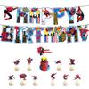 Happy Spiderman Birthday Party Decor Banner Cake Decorations Baby Balloons Kids