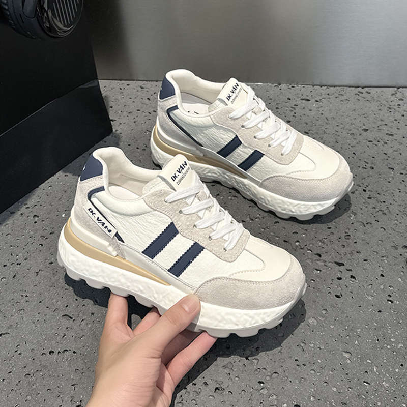 

Dexun shoes women s new spring and autumn thick-soled inner height-increasing women s shoes red Forrest Gump casual sports shoes women 40 бежевый